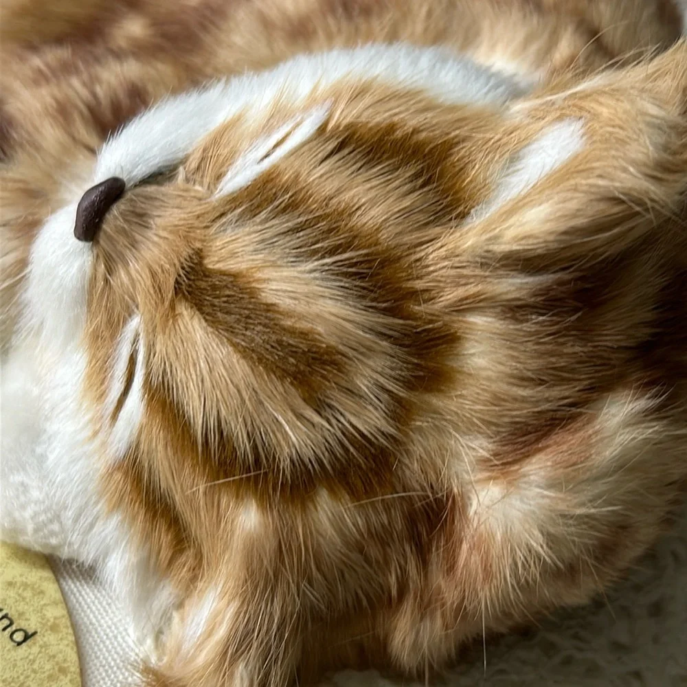 🖤NEW💕Sleeping Cat model decor with real rabbit fur - Picture 5 of 12